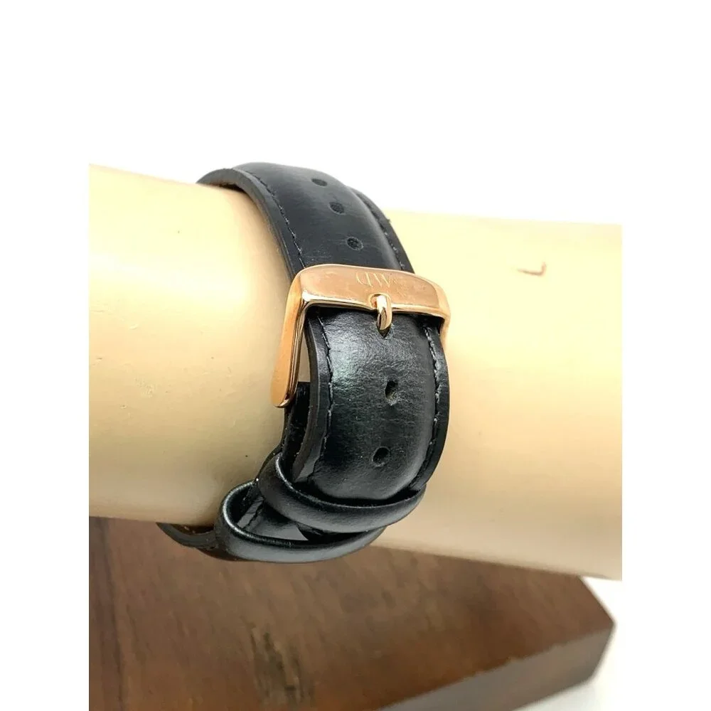 Daniel Wellington Women's Watch DW00100139 Rose Gold Black Leather Strap 36mm